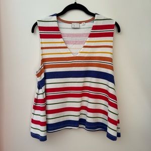 Postmark (anthro brand) | Colorful Striped wide cut tank Large